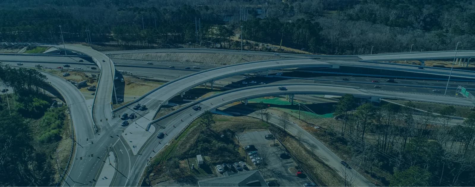 Aerial view of the Carolina Crossroads highway corridor in South Carolina